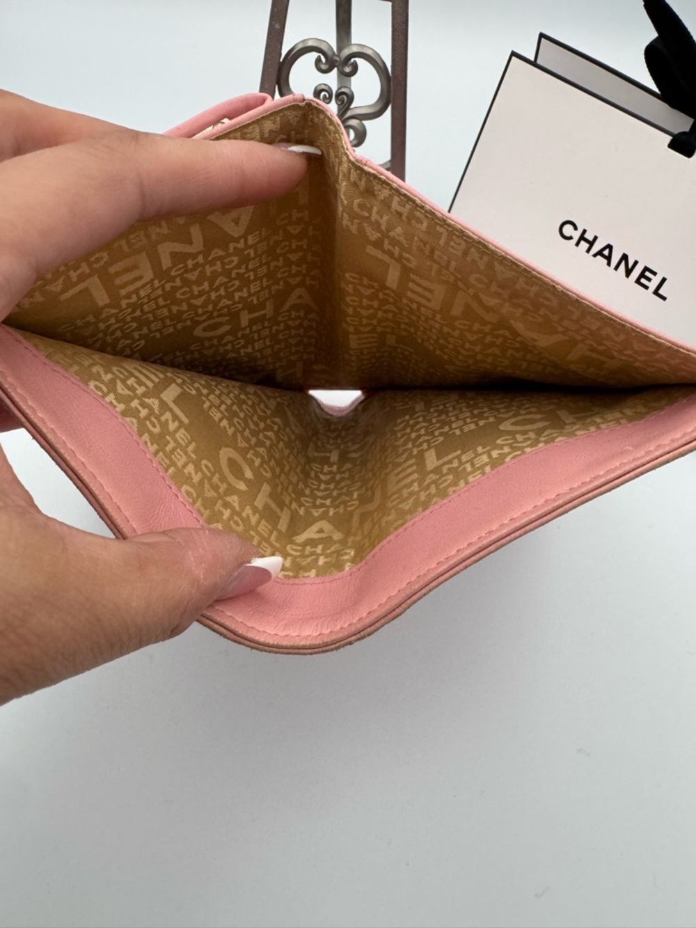 Chanel Pink Quilted Lambskin Leather Lucky Symbols Wallet - Picture 10 of 14